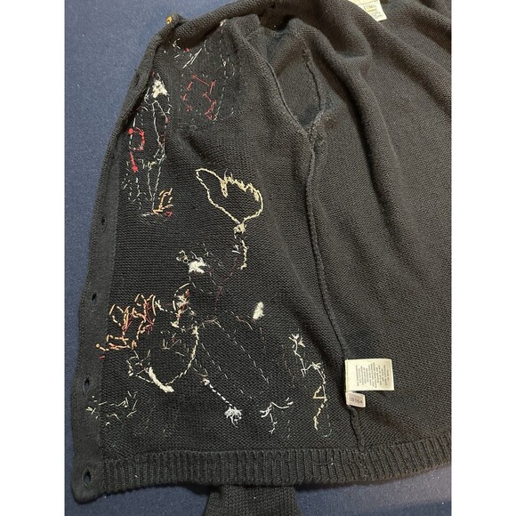 Christmas Sweater Santa Claus Susan Bristol Sz M Cowboy Pajamas Embellished VTG - Picture 8 of 16